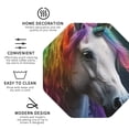 thumbnail image 3 of Kdxio Colorful Haired White Horse Funny Coasters,4 Pcs Leather Coasters,Housewarming Gifts,Protect Furniture from Water Marks Scratch and Damage, 3 of 6