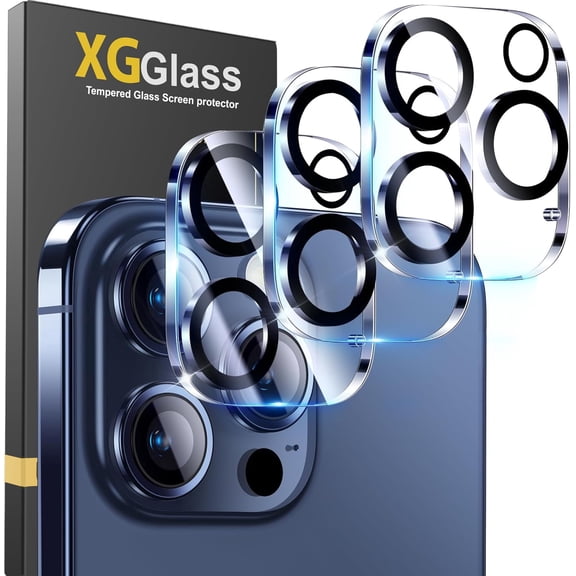 Apple iPhone 15 Pro Max / iPhone 15 Pro Camera Lens Protector, 3-Pack Shatterproof Tempered Glass Anti Scratch Full-Coverage