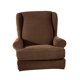 thumbnail image 3 of Funda de tela para sillón con respaldo de alas, universal, para muebles marrón, 3 of 9
