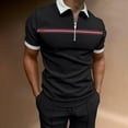 thumbnail image 2 of Sngxgn Men's Short Sleeve Cotton Stretch Polo Shirt(Black,XXL), 2 of 5