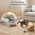 thumbnail image 6 of Stainless Steel Litter Box with Lid, 17.3”×13.4”×9" Kitty Litter Box for Kittens & Small Pets, High Sides Metal Cat Litter Box for Leak Proof, Easy to Clean, Non-Stick, Odor Control, 6 of 6