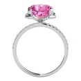 thumbnail image 4 of 2.30 Ct. Ttw Diamond And Cushion Cut Pink Topaz Ring In 10K White Gold, 4 of 7