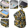 thumbnail image 4 of Sunflower and Narcissus Black Pattern Cute School Backpack Bag with Padded Back and Adjustable Shoulder Straps 16.9 X 12.6 X 5.9 Inches, 4 of 5