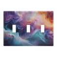 thumbnail image 2 of Dailycode Light Switch Plate Covers 2 Gang Wall Plate Plastics Outlet Covers for Kitchen Home Office Decor Vibrant Colors Swirling Clouds, 2 of 8