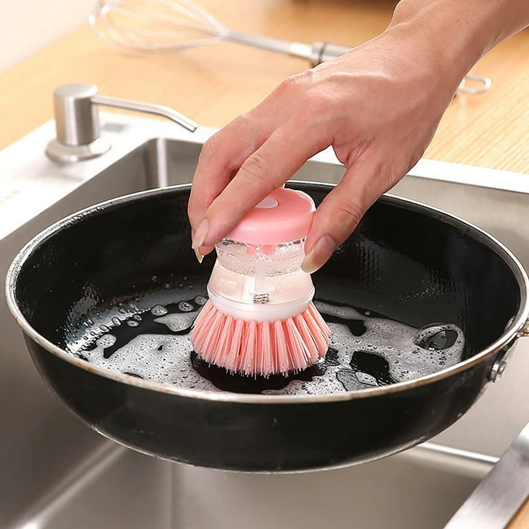 Automatic Soap Dispensing Cleaning Brush Liquid Adding Push-type