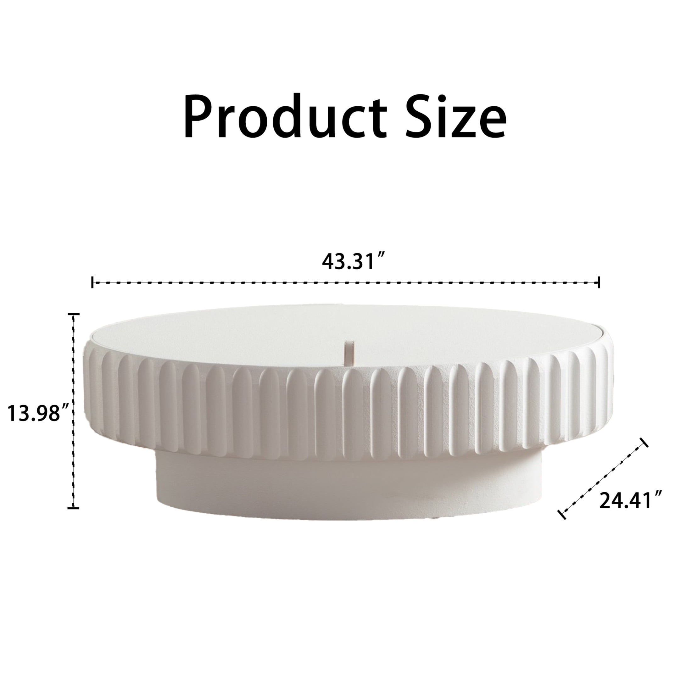 Noble House Haylie 31.5" Oval Fluted Storage Coffee Table with Lift-Top Lid, for Modern Living Room, Cream White