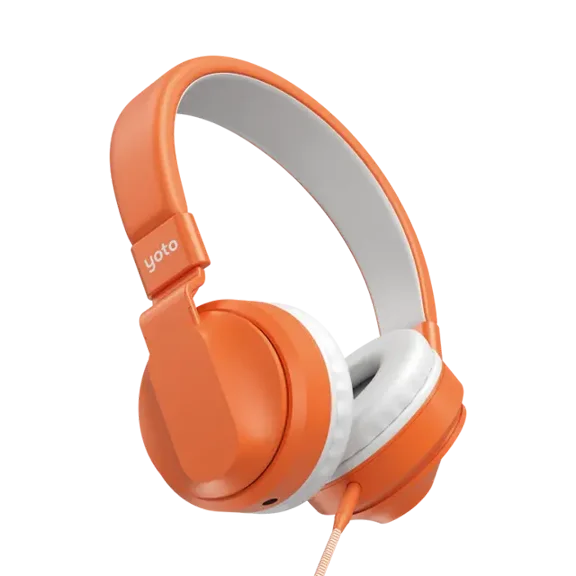 Yoto Wired Headphones – Kids Accessories, Lightweight Adjustable & Foldable Over-Ear Earphones with Travel Bag, Volume-Limiting for Safe Listening & Daisy Chain Feature for Audio Sharing