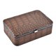 thumbnail image 1 of Joyero de cuero PU, organizador con compartimentos para collares, gran marrón Hugo Alligator PatternJewelry Boxes, 1 of 10