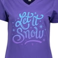 thumbnail image 4 of Inktastic Winter Let It Snow Lettering in Blue with Snowflakes Women's V-Neck T-Shirt, 4 of 5