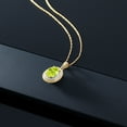 thumbnail image 5 of Gem Stone King 14K Yellow Gold Pendant 1.25 Ct Oval Yellow Lemon Quartz White Diamond, 5 of 5