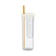 thumbnail image 2 of Portable Water Bottle with Folding Straw Tea Separator | Drop-Resistant PC Material | Transparent Leakproof Mug | Fruit Infuser Filter | 23.5x8cm | 400g | Pink Yellow Blue | 1 Pack, 2 of 6