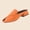 Orange, variant on Women's Peep Toe Wedge Mules Casual Summer Slide Sandals Solid Color Faux Leather Thick Sole Open Toe Heeled Sandals for Beach Daily Walking Dressy Outdoor Use