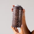 thumbnail image 5 of HydroJug Can Cooler - Standard 2-in-1 Insulated Can Cooler Cup 16oz - Stainless Steel, Non-Slip Rubber Base, Screw-Top Lid - Brown Leopard, 5 of 6