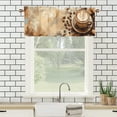 thumbnail image 3 of Coffee Theme Rod Pocket Thermal Insulated Curtain Valance Cafe Beans Cake Privacy Window Valances for Living Room Kitchen 54 by 18 in, 1 Panel, 3 of 6