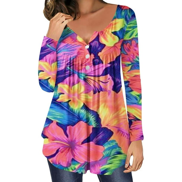 Camiseta suelta estampada a la moda para mujer, blusa de manga larga, cuello redondo, camisetas informales Fridja fjkfkj2295
