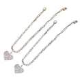 thumbnail image 1 of 2 tobilleras con diamantes de imitación y corazón, cadenas para el tobillo, joyería para el tobillo, cadenas para el pie, 1 of 6