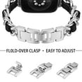 thumbnail image 6 of ALMNVO Women Metal Stainless Steel Strap Compatible with Apple Watch Bands 45mm 44mm 42mm 40mm 41mm 38mm 49mm , Cowboy Chain Leather Wrist for iWatch Series 9 8 7 SE 6 5 4 3 2 1 Ultra Band, 6 of 11