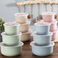 Mixing Bowls with Lids, Plastic Nesting Bowls Set, Storage Bowls
