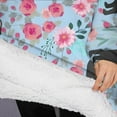 thumbnail image 3 of Oversized Wearable Blanket Hoodie,French Bulldog and Flower Sherpa Blanket Hoodie with Super Pockets,Super Warm Fuzzy Pullover for Women & Men, 3 of 6