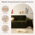 thumbnail image 6 of HUGNEO 71"x51" Chenille Sofa Cover, Non Slip Soft Tassel Couch Cover, Machine Washable Furniture Protector for Kids Pets, Dark Green, 6 of 11