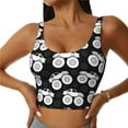 thumbnail image 2 of Haiem Cool Car Pattern Womens Sports Bra - U Neck Padded Low Impact Yoga Bra Workout Crop Top Gym Moisture-Wicking Workout Vest -Medium, 2 of 9