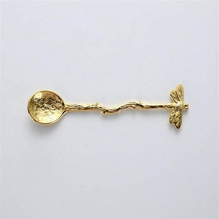 

Dessert Spoon Vintage Dragonfly Branches Leaves Shape Mini Ice Cream Jelly Coffee Milk Mixing Spoon Exquisite Spoon for Kitchen