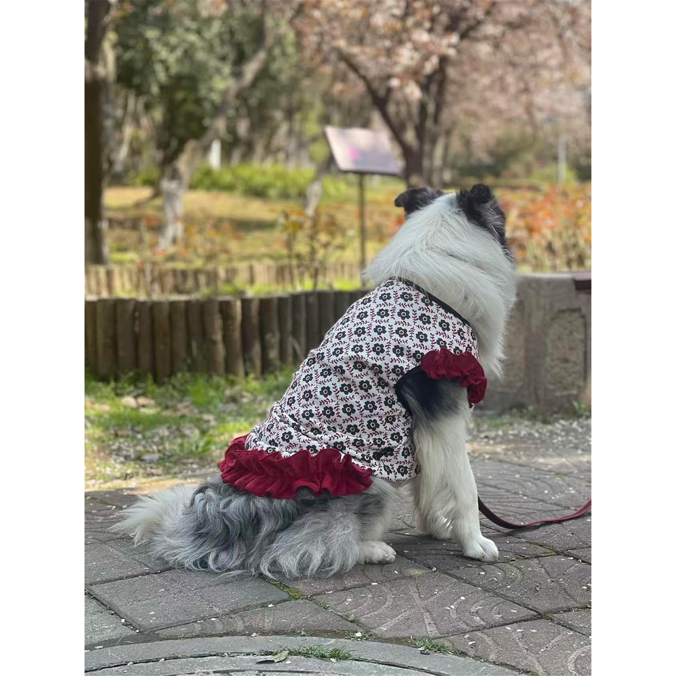 UOSIA Large Dog Dresses Clothes Girl Floral Princess Lace Tutu Dress Pet Pullover Vest Outfits for Wedding Birthday