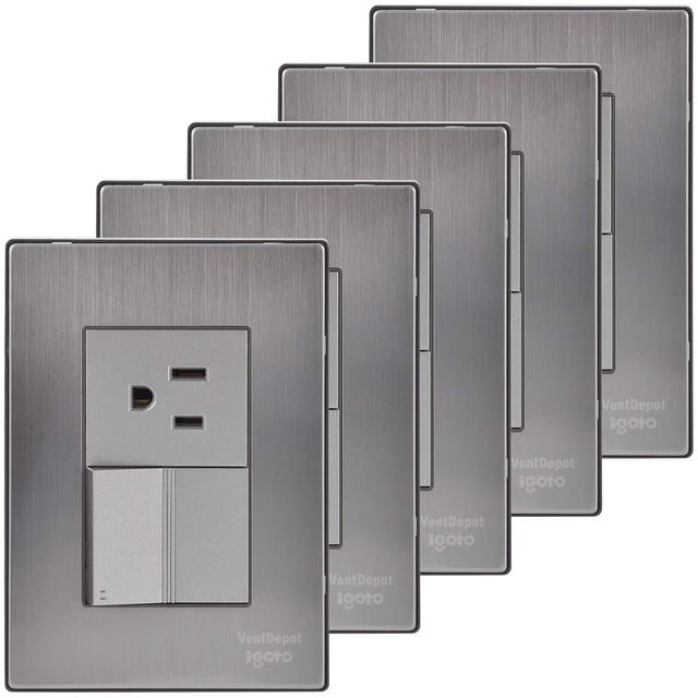 Apagador Escalera Inoxium1E1CSilver 5Pzas Contacto/Apagador Escalera 125-250VCA 10/15A 50/60Hz Plateado Acero Inoxidable
