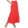 thumbnail image 2 of White Mark Women’s Soft Tiered Maxi Skirt, 2 of 6