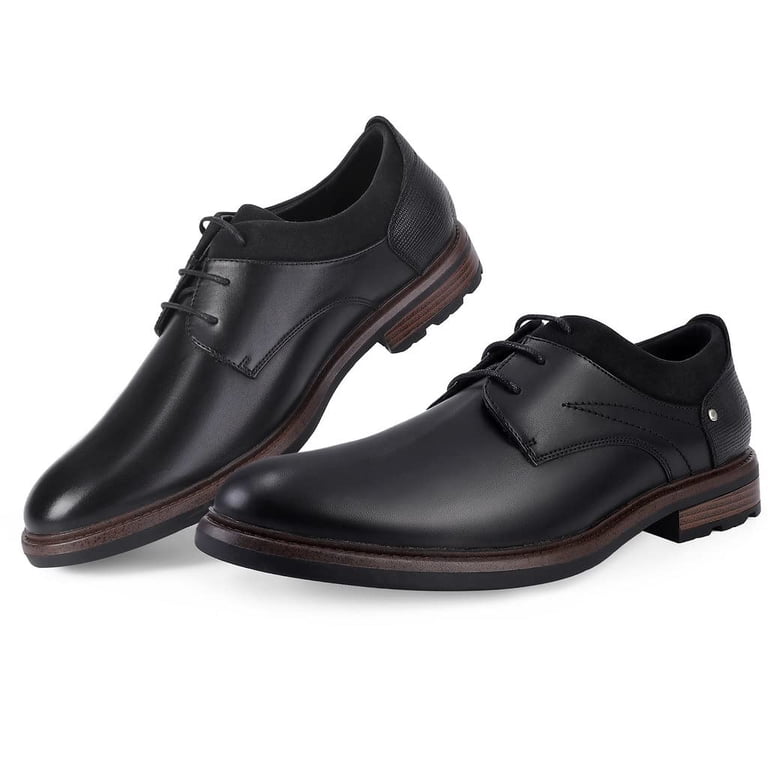 Black Leather Lace Up Wing Tip Formal Derby Oxford Dress Shoes Men\'s 13 Dakaela Mens Dress Shoes Wingtip Formal Business Derby  main image 3