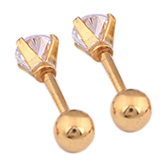 Guardurnaity Mujeres Hombres Oro Negro Plata Cristal Pendiente Del Oído Barra Del Labio Stud Piercing Ropa, zapatos y accesorios Miscelánea oro rosa 3mm 1 Uds