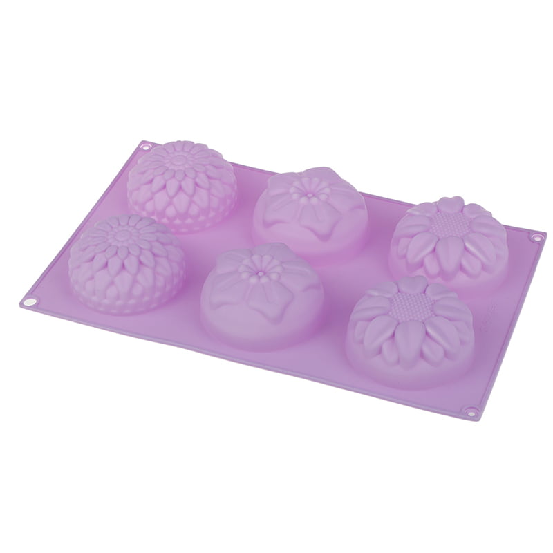 Silicone Soap Mold Flower Pattern Rectangular Handmade Soap Making DIY Mould J&S 