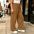 thumbnail image 7 of yillto Women Plus Size Sweatpant Wide Leg Elastic Waist Drawstring Loose Pants Trousers with Pockets, 7 of 7