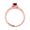 thumbnail image 3 of Mauli Jewels Engagement Rings for Women 0.95 Carat Diamond & Oval Shape Created Ruby Ring Prong-Setting 14K White Rose Yellow Gold, 3 of 5