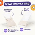 thumbnail image 6 of ComfyBumpy Ergonomic Baby Bouncer Seat - Portable Bouncing Chair with Adjustable Height-Oatmeal, 6 of 7