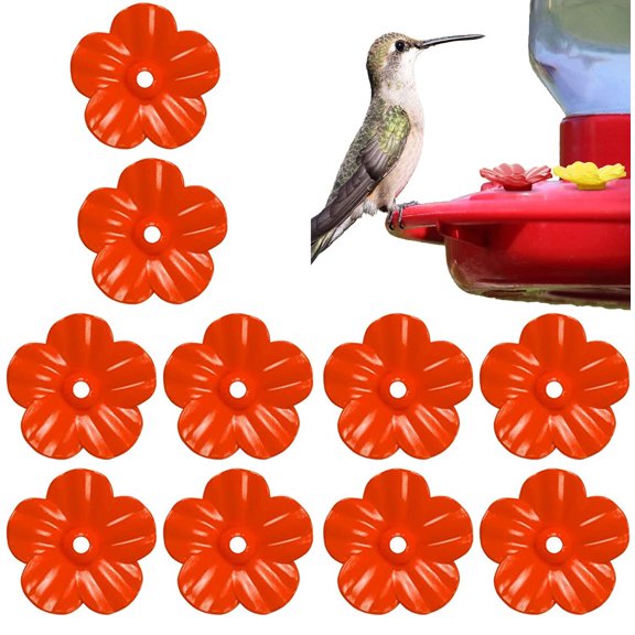 10 PCS Hummingbird Feeders Replacement Flowers, Feeding Ports Replacement Bird Feeder Replacement Parts for Hummingbird Feeder Hanging Feeder