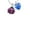 Blue, variant on Mini Hot Purple Ladybug  - Clear AB Crystal Heart Sophia Necklace, 18" 1"