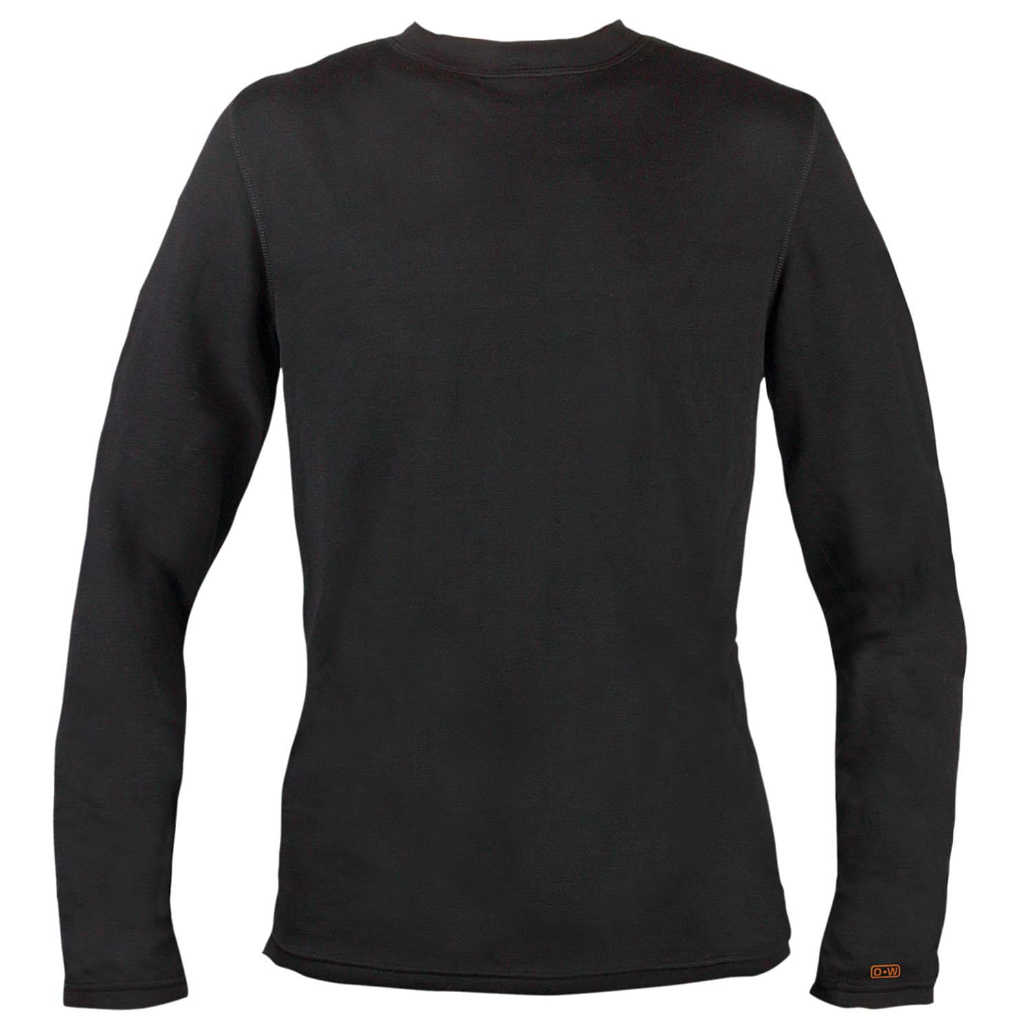 OmniWool Men's Thermal Base Layer Crew Top in Black, XXLarge