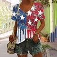 thumbnail image 2 of HEILAU 4th of July Shirts for Women Independence Day American Flag Graphic Tees Patriotic Vintage Print Floral Casual V Neck T Shirt Summer Tops, 2 of 5