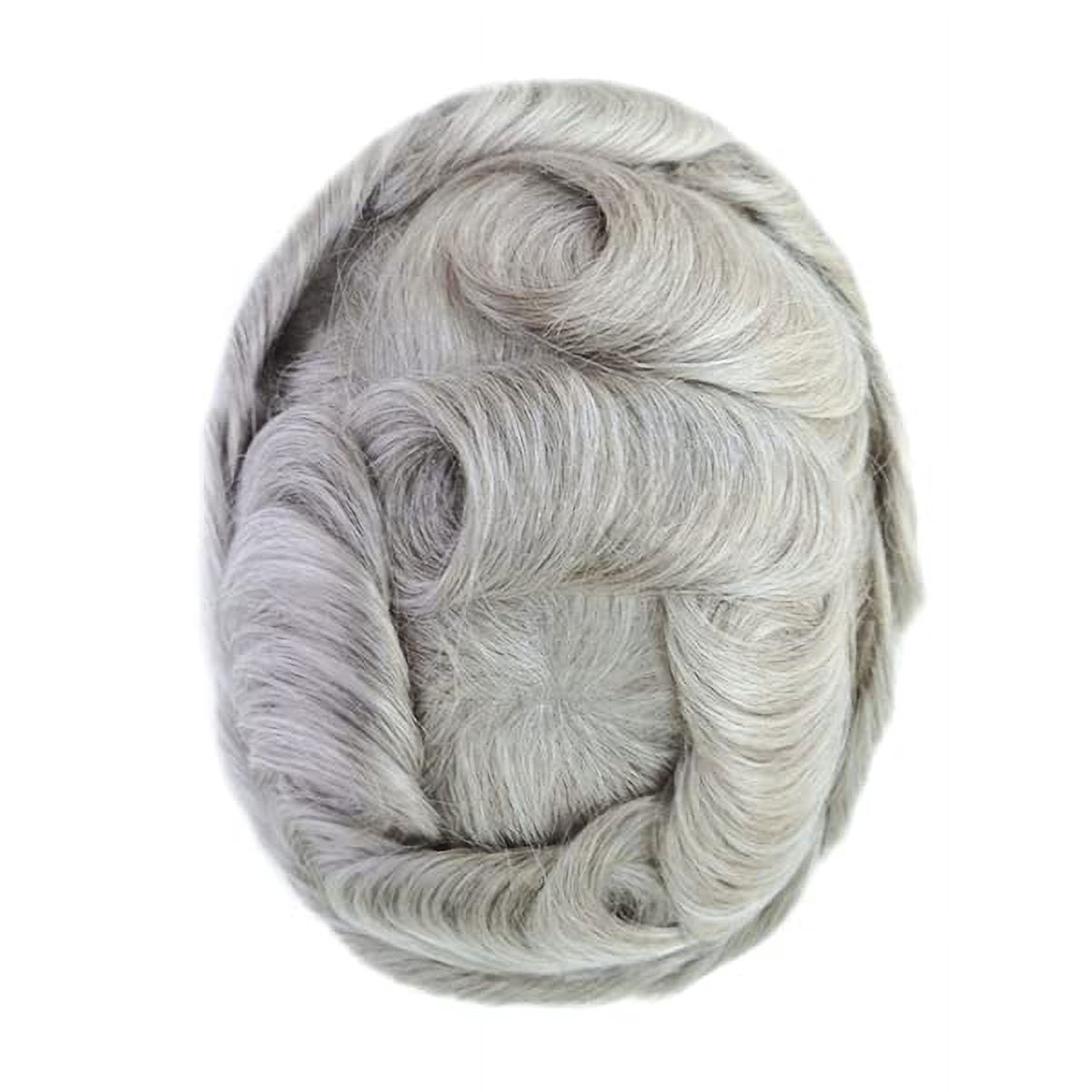 8x10in Fine Mono Center Poly with Gauze in front 100% Human Hair Replacement Mens Toupee Hair System Men Wigs