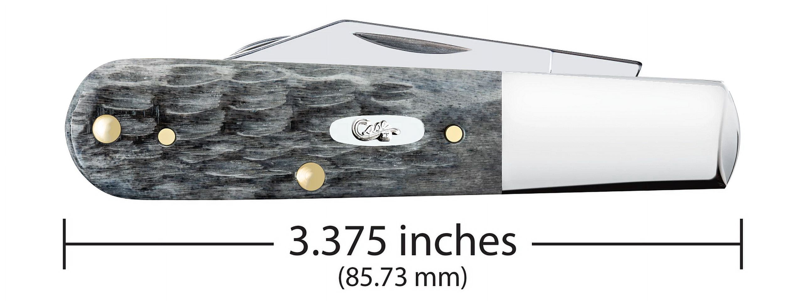 Case Knives 58423 Barlow Pocket Knife 3.38" Crandall Jig Gray Bone Handle, Carbon Steel, 2-Blade Folding Knife (Clip & Pen)