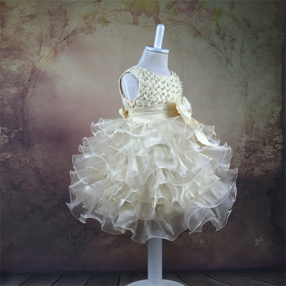 Holiday Dress Cute Birthday Girl Dress Baby Puffy Dress 0-6 Months