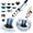 Black-White, variant on Lightweight Electric Spin Scrubber, Adjustable Handle, 3 Speed Mode Power Electric Scrubber for Cleaning, Cordless Shower Cleaning Brush with 8 Brush Heads for Bathroom, Tub, Floor, Tile (White)