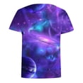 thumbnail image 4 of Teissuly Women's Casual Round Neck Sky Printed Short Sleeved Top, 4 of 5