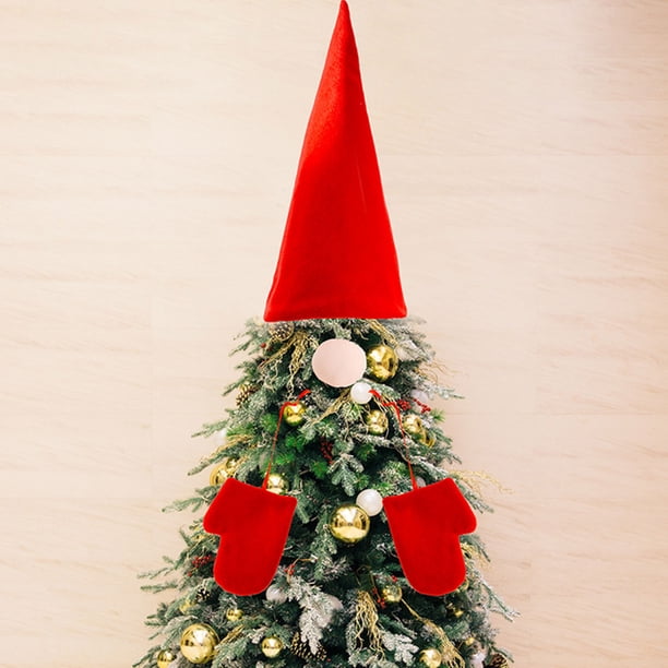 Gejoy Christmas Tree Topper 26x15 Inch Large Red Santa Hat Christmas