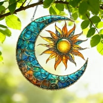 hengsof Exquisite Sun-Shaped Acrylic Flat Pendant Ornament Decor for Home Living Room Wall Shelves Holiday Accents Perfect for Christmas