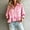 Pink, variant on Morttic Women's Striped Ruffle Hem Babydoll Blouse – Puff Sleeve Button Down with Chest Pocket Summer Casual Blouse Pink,M