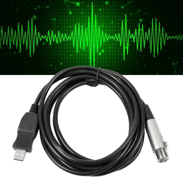 9.8ft USB to XLR Microphone Cable Professional Stable Output Recordable USB to XLR Mic Converter Cable for PC, Superior Sound Quality, Widely Compatible