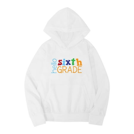 

Kids Boys Girls Autumn WInter School Season Sixth Grade Letter Printed Long Sleeve Hoodie Warm And Comfortable Tops Children s Clothing135Toddler Hoodie Toddler Fall Sweatshirt Boys Halloween Hoodie