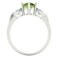 thumbnail image 4 of 1.72 ctw 3 Stone Anniversary Ring for Women | Round Cut Natural Peridot | Hyperallergenic Solid 18K White Gold, 4 of 5